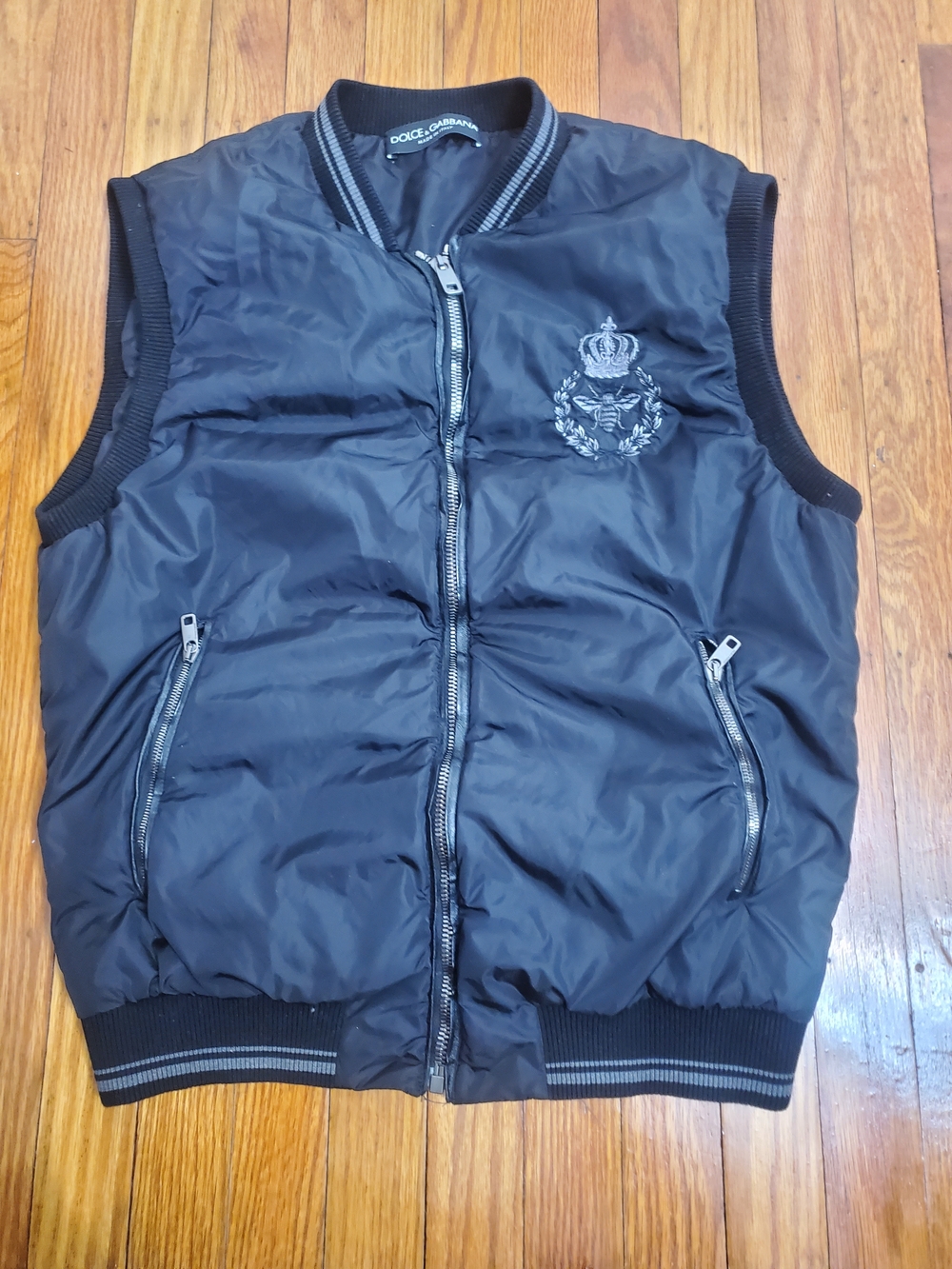 Dolce & Gabbana Authentic Black Nylon&leather Sleeveless Vest Mens Sz S 46.
